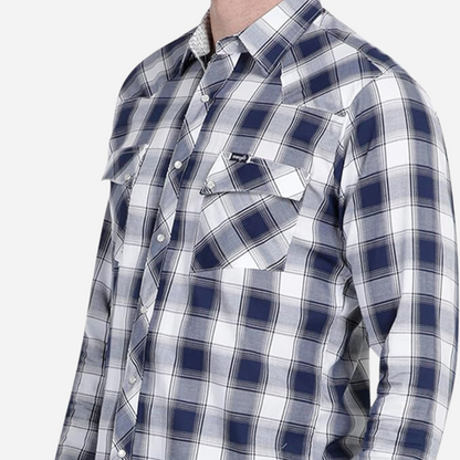 Camisa Caballero Wrangler Azul