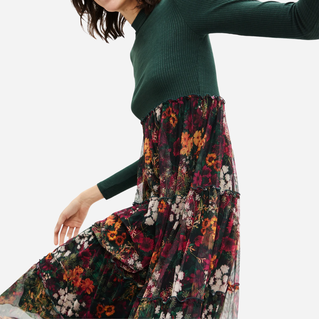 Vestido Dama Desigual Verde