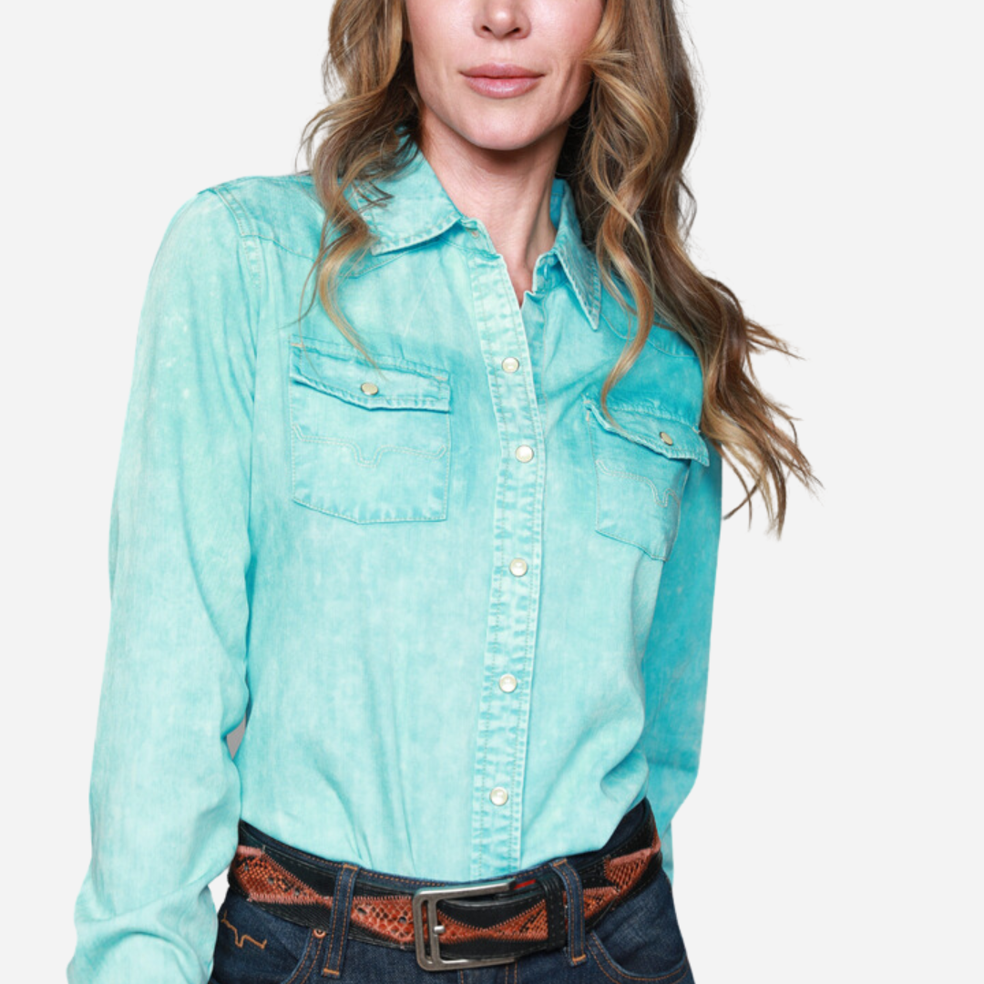 Camisa Dama Kimes Ranch Turquoise