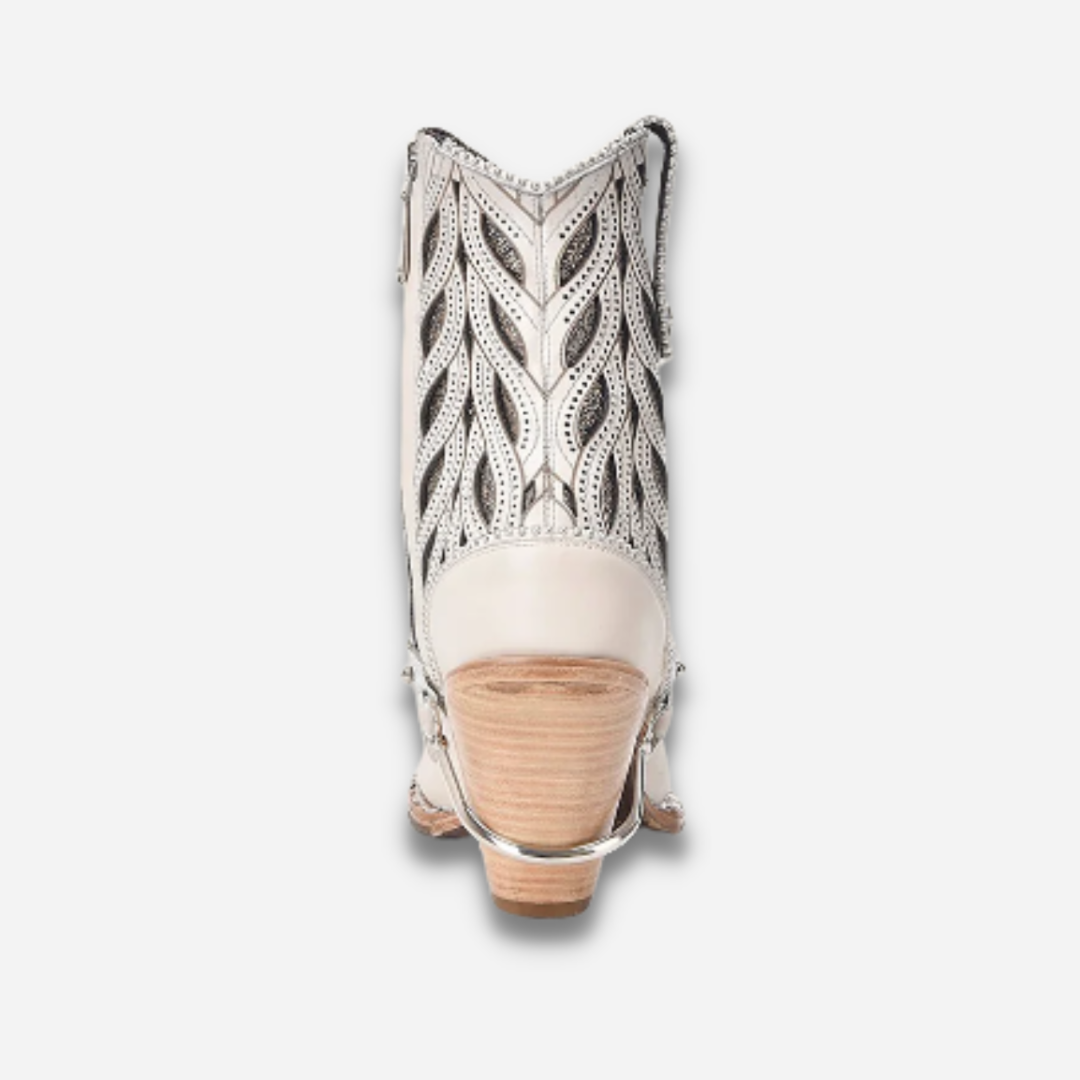 Botin Dama Cuadra Res Blanco