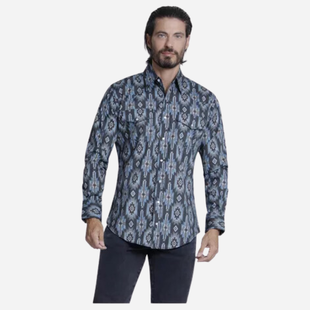 Camisa Caballero Wrangler Checotah Negro