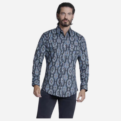 Camisa Caballero Wrangler Checotah Negro