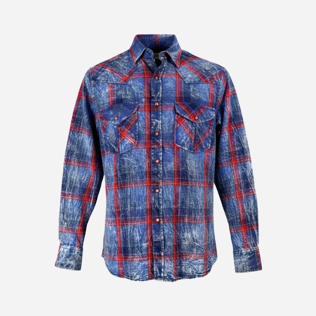 Camisa Caballero Cuadra Indigo