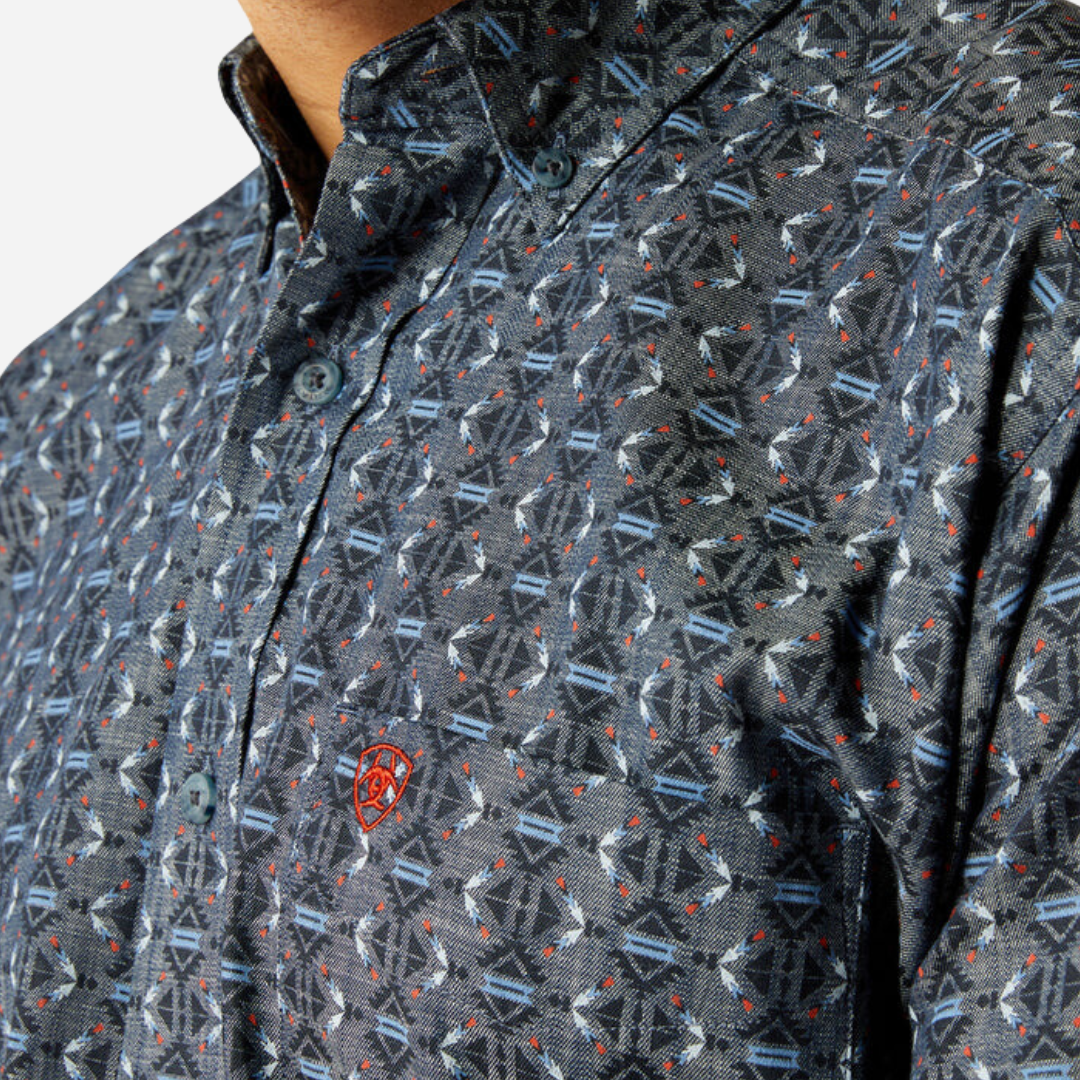 Camisa Caballero Ariat Chambray Blue