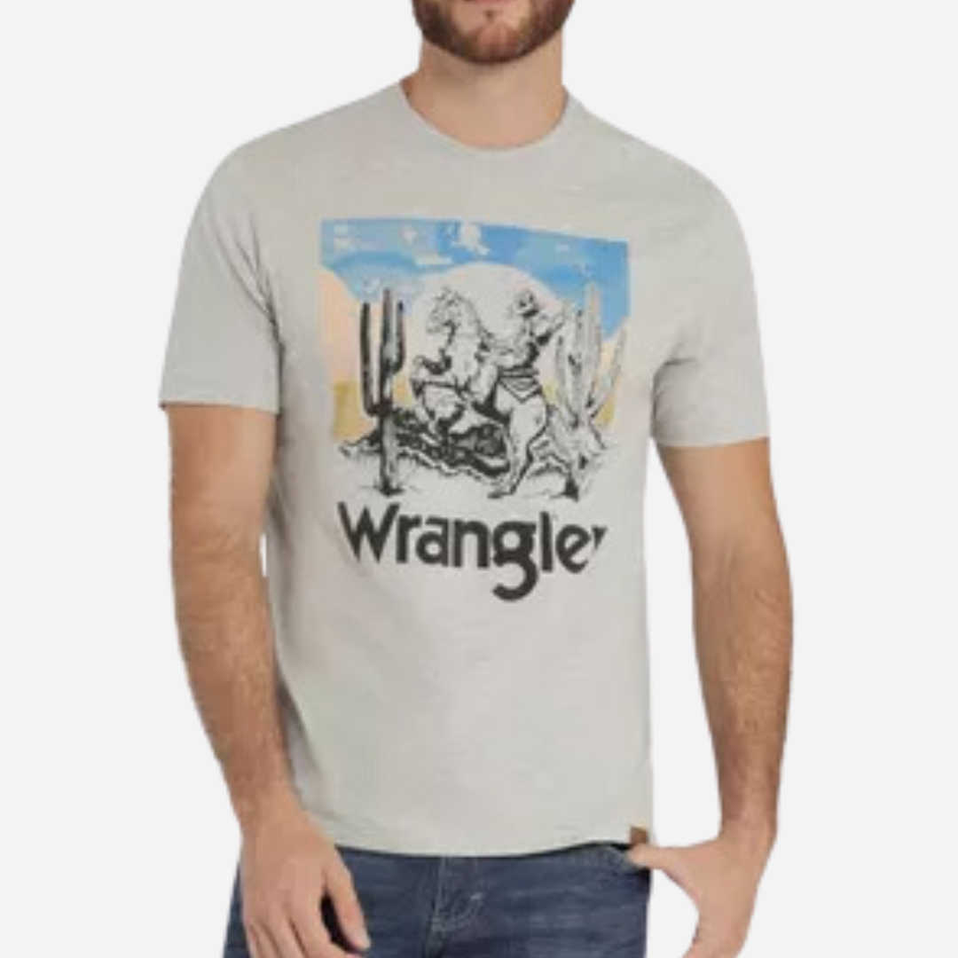 Playera Caballero Wrangler Gris-Claro