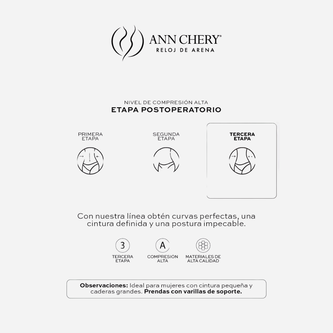 Faja Dama Ann Chery Cinturilla Black