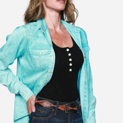 Camisa Dama Kimes Ranch Turquoise