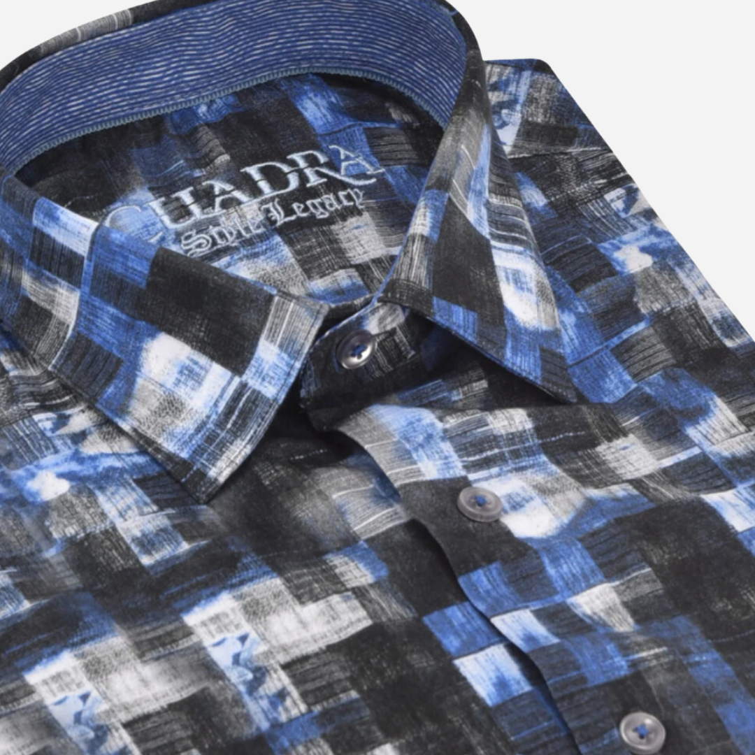 Camisa Caballero Cuadra Black/Royal