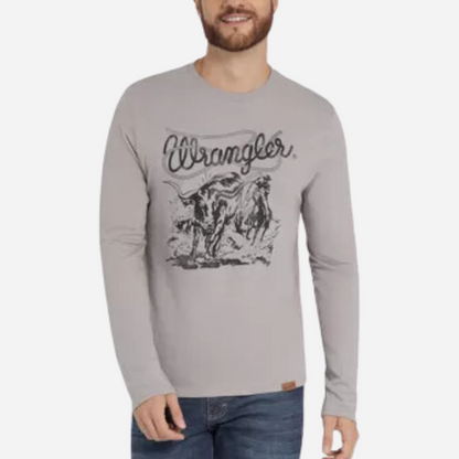 Playera Caballero Wrangler Gris