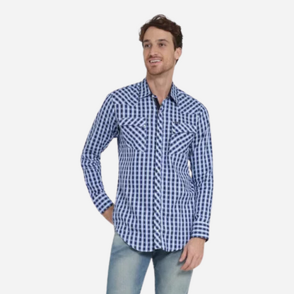 Camisa Caballero Wrangler Azul