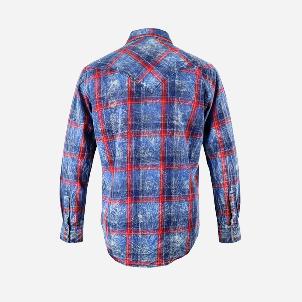 Camisa Caballero Cuadra Indigo