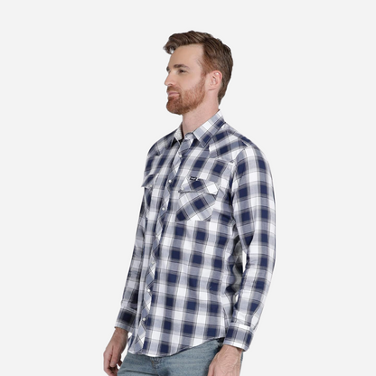 Camisa Caballero Wrangler Azul