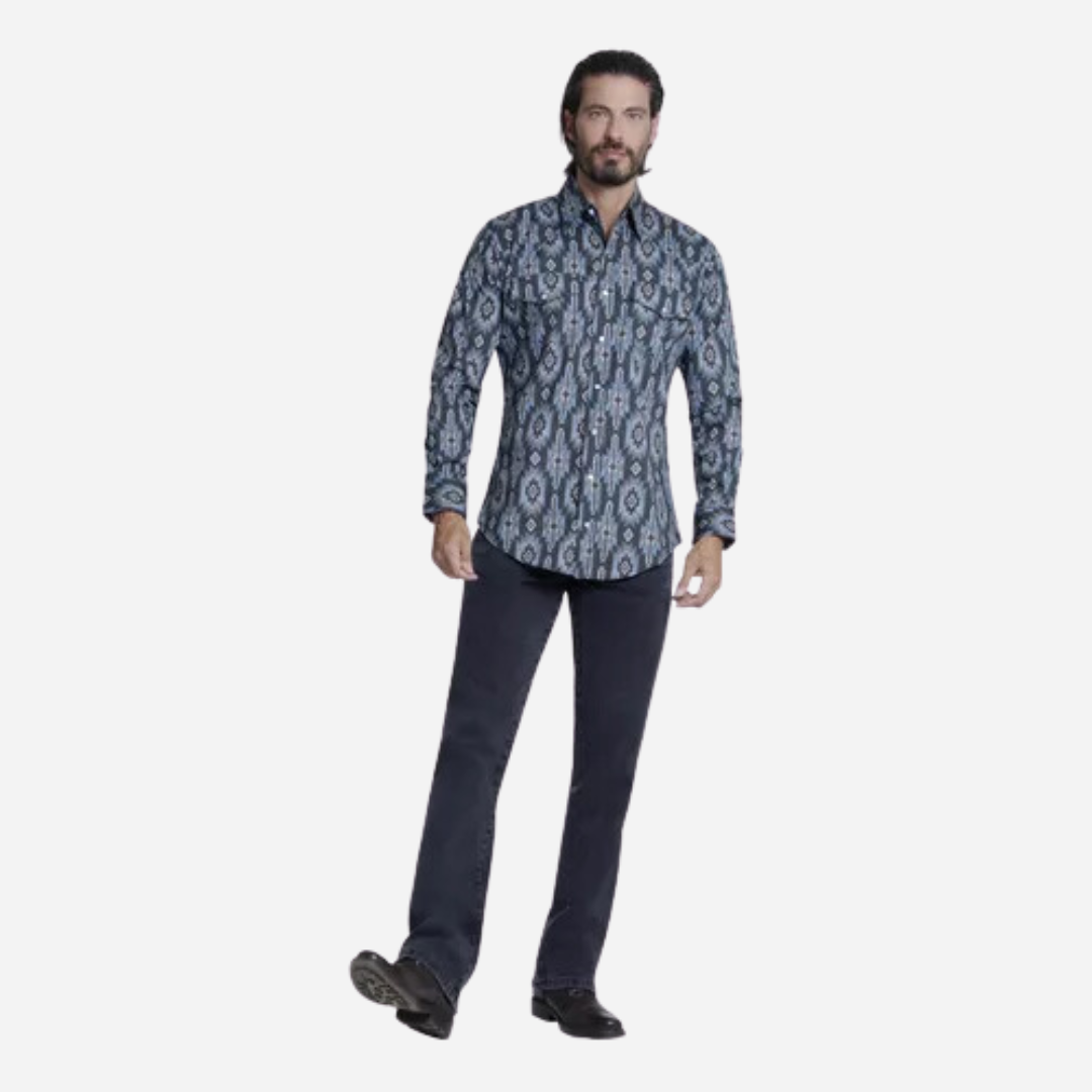 Camisa Caballero Wrangler Checotah Negro