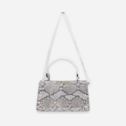 Bolso Dama Cuadra Piton Blanco