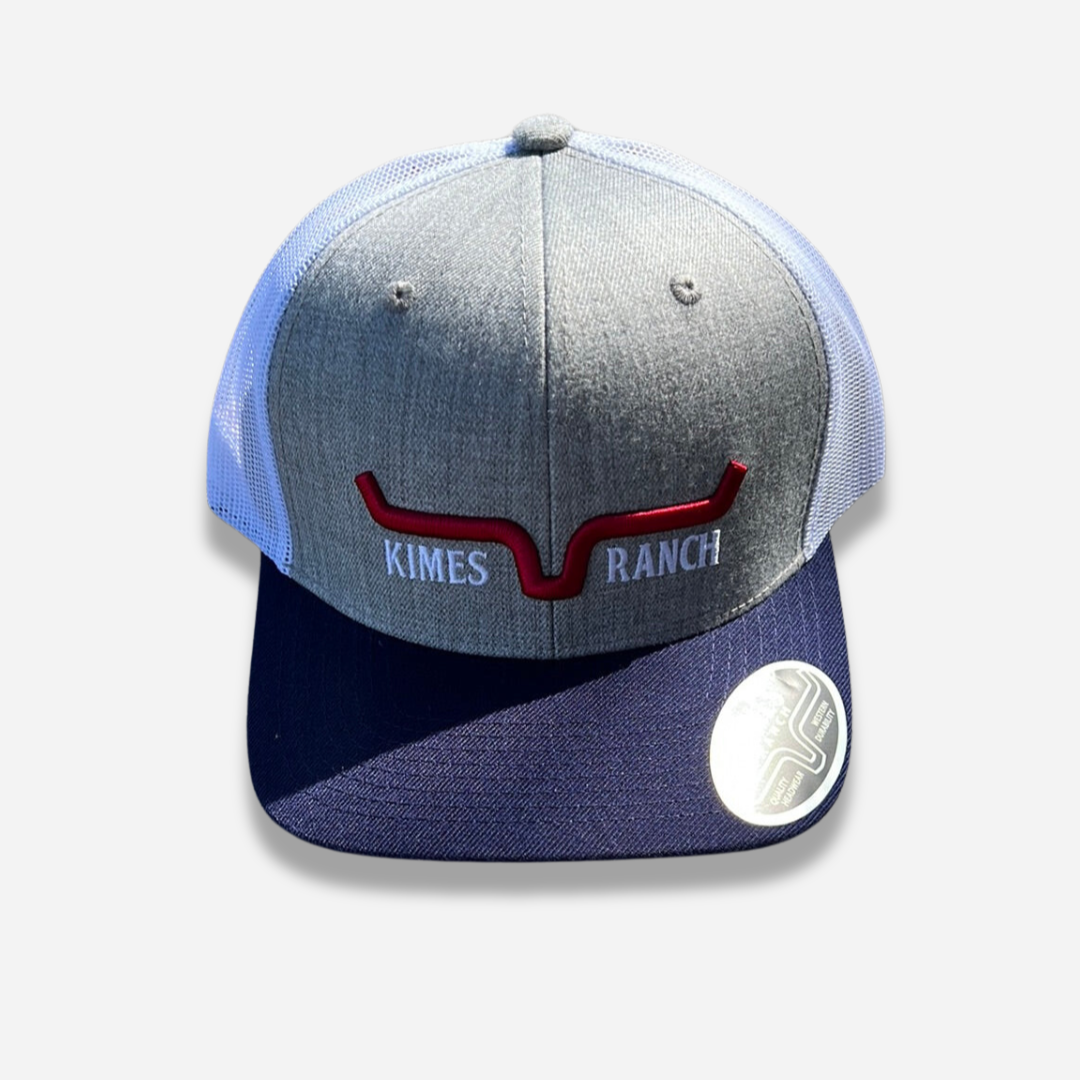 Cachucha Unisex Kimes Ranch Str8 Edge Trucker Grey Heather