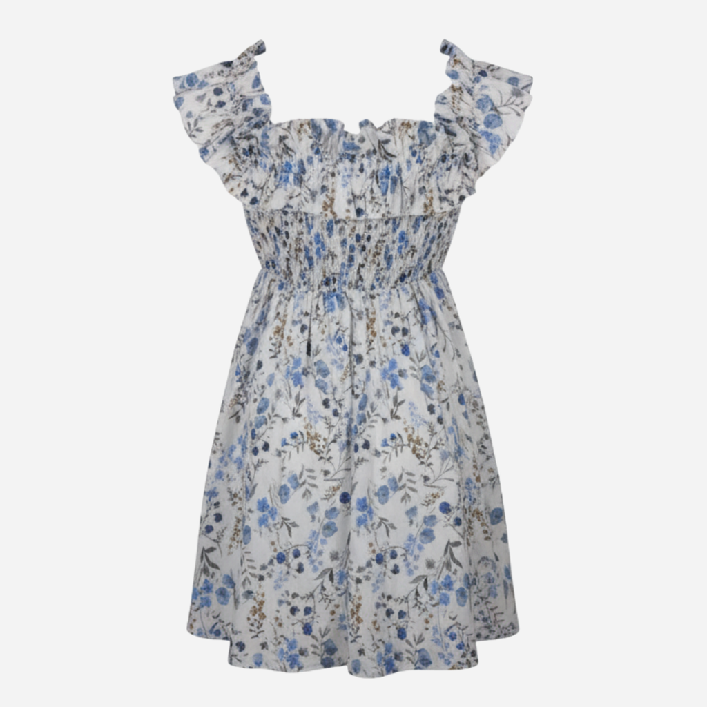 Vestido de Dama Emory-Park White-Blue-Multi