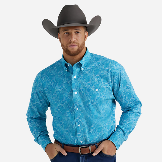 Camisa Caballero Wrangler George Strait Azul