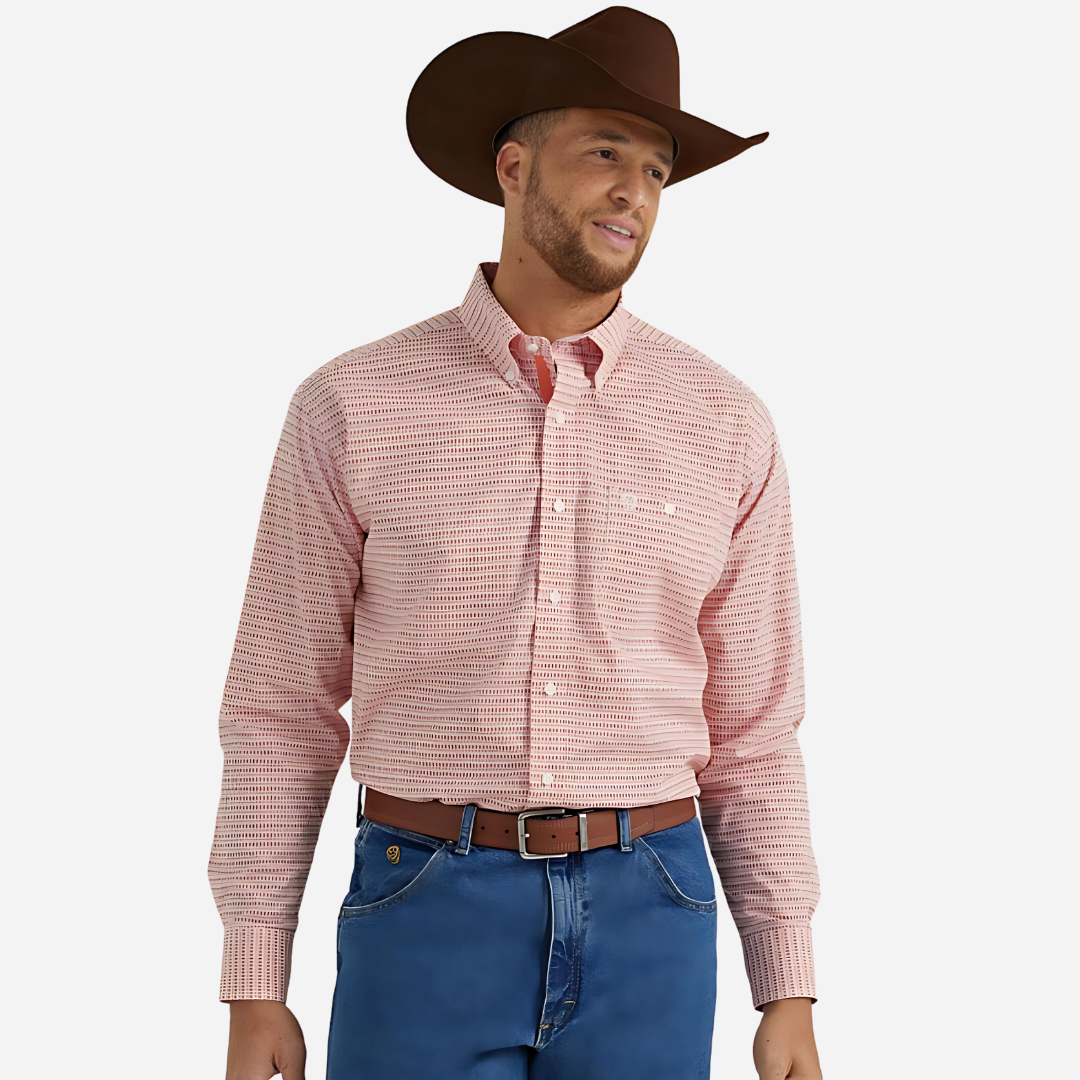 Camisa Caballero Wrangler George Strait Rojo-Naranja